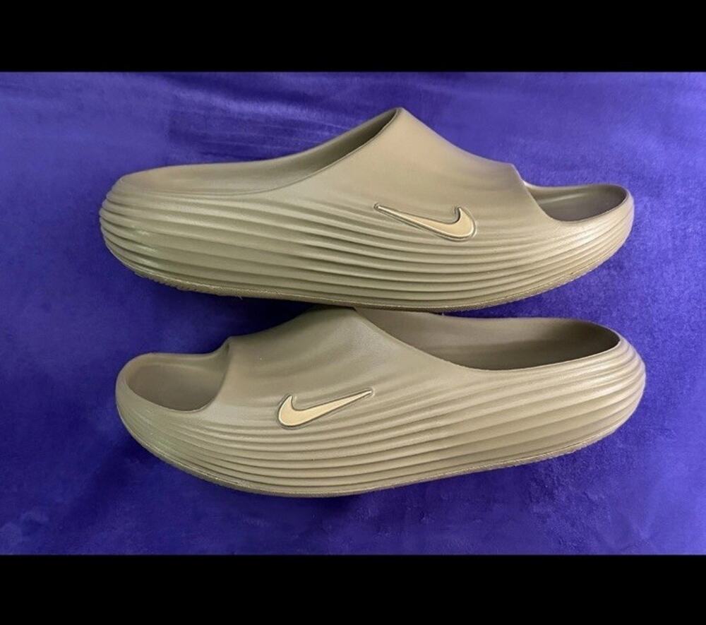 Nike ReactX Rejuven8 Slides Slippers Sandals Mens 11 Khaki Brown HV4479-200 NWHB